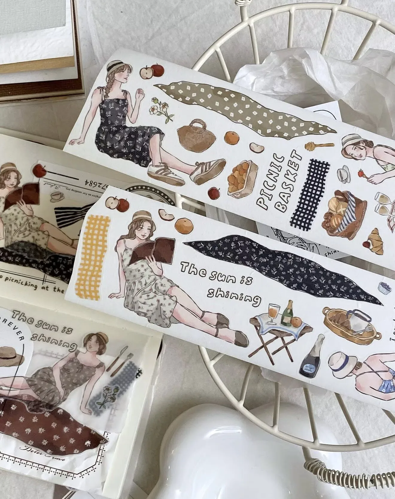 Cozy Room Studio Vintage Camera Girl Cat Coffee Washi Paper Tape Planner DIY Card Making Scrapbooking Plan Decorative Sticker