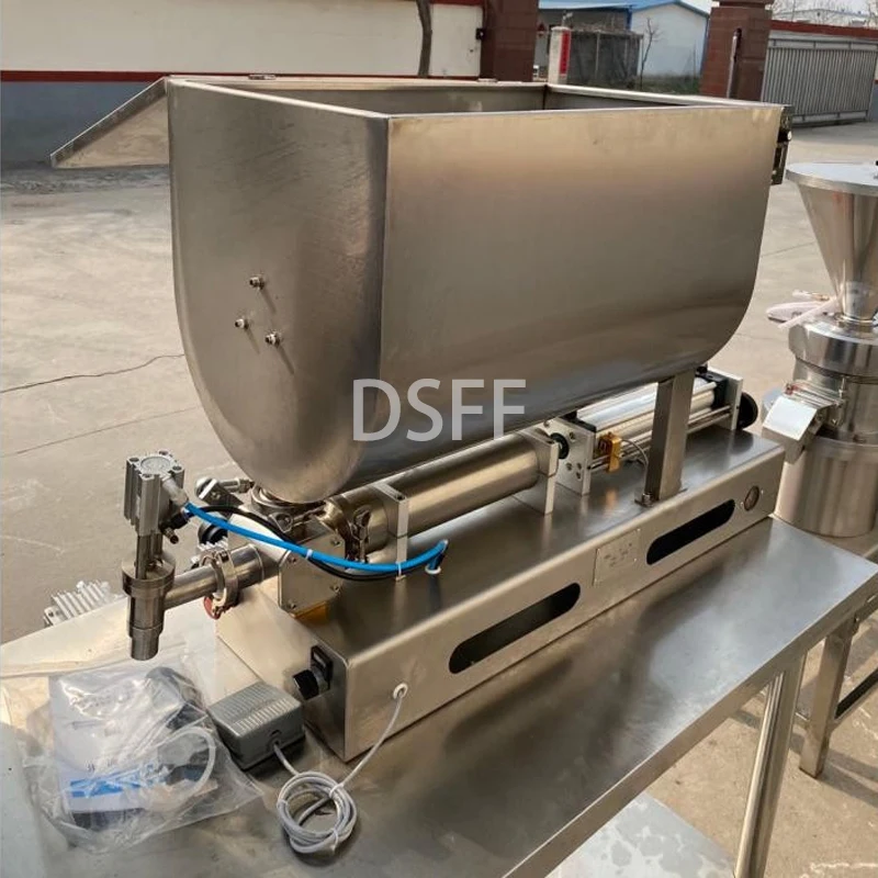 هوائي سعة كبيرة معجون أفقي السائل ثنائي الغرض ماكينة حشو هوبر اثارة صلصة الفلفل الحار مزرعة صلصة حشو #1