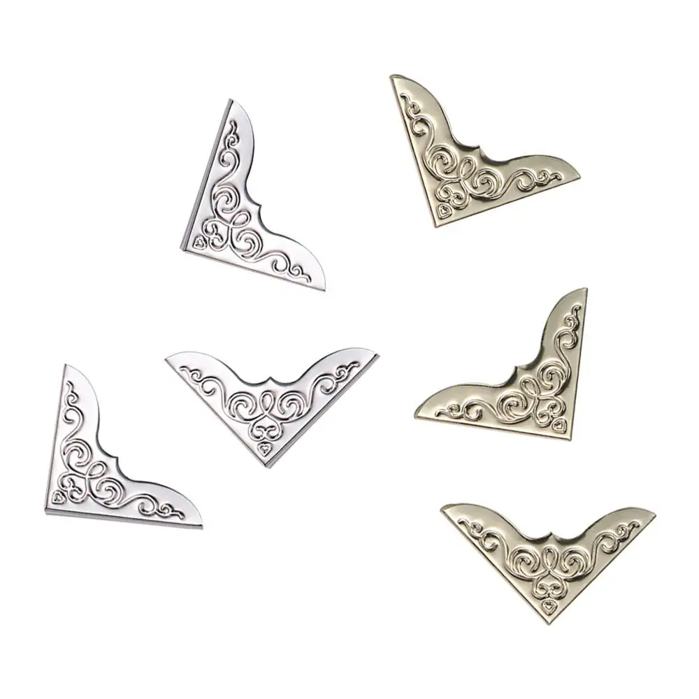 40pcs Metal Book Jewelry Box Metal Crafts Notebook Corner  Protectors Menu Folder Corner Brackets Scrapbooking  Albums - view 5