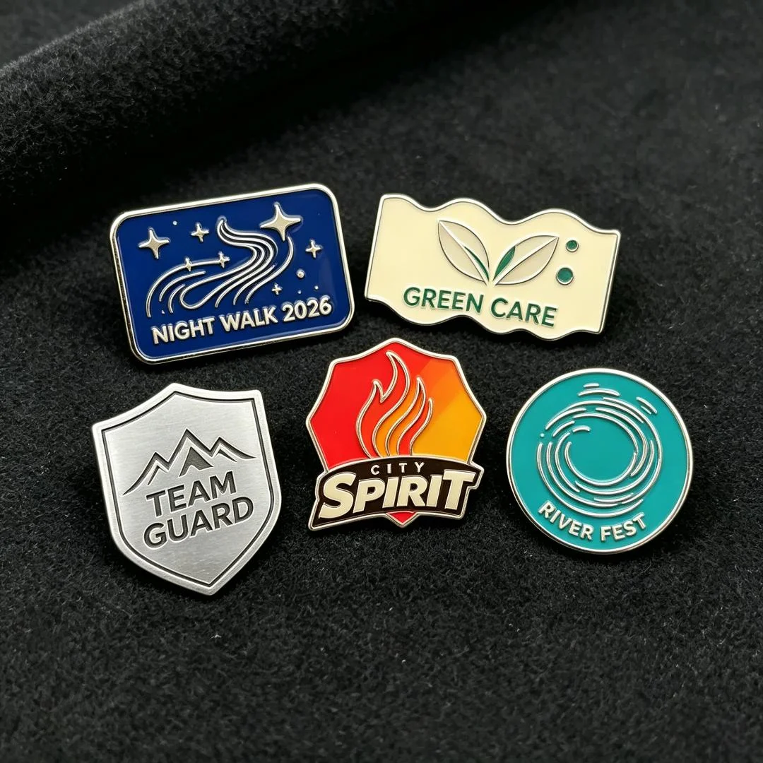 Hot Selling Custom Metal Printing With Epoxy Brooch Lapel Pin Badge metal emblem with double sided tape at the back