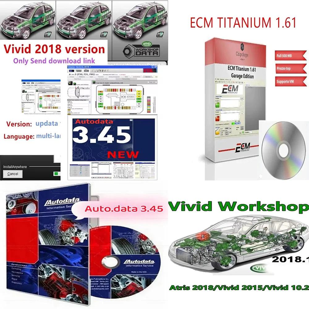 

2024 ECM Titanium 1.61+ Driver ECM 18259 Repair Software Autodata 3.45 software + Auto repair software Vivid 2018 Workshop DATA