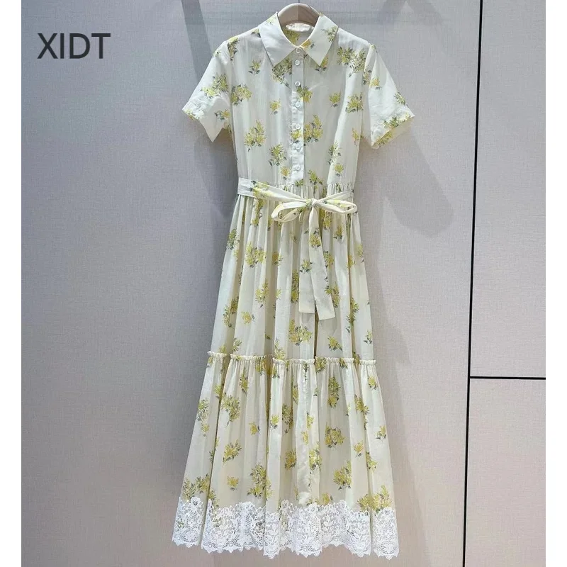 XIDT Traf Dress Office Lady Regular Print Guangdong Women Regulai Fit Dresses Elegant Dresses For Women Hot Sale