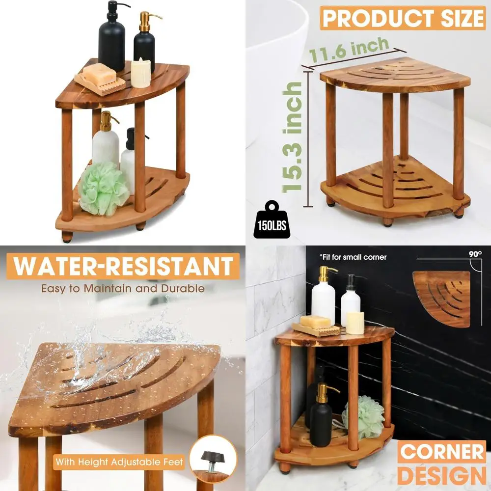 

Compact Shower Bench with 2 Tiers for Shaving Legs or Relaxing in Small Bathrooms