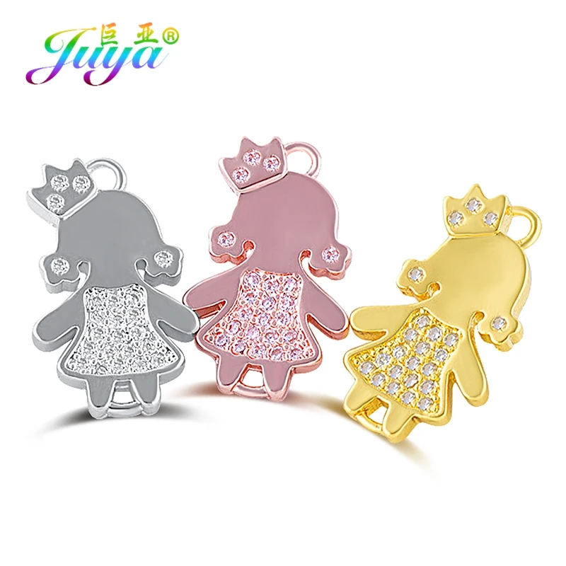 Juya Handmade 18K Gold Plated Decorative Letters Mama Boy Girl Angel Charms Connectors For DIY Mother\'s Day Gift Jewelry Making