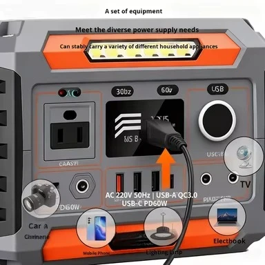 300-Watt solar generator with MPPT controller, lithium-ion battery, and pure sine wave power output