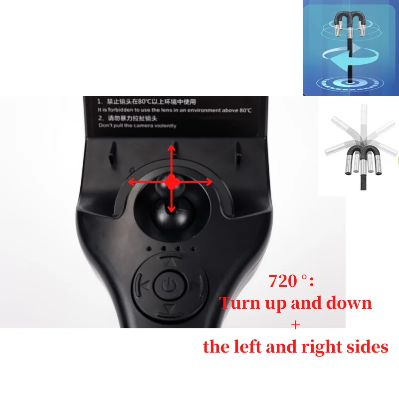 Imagem -02 - Câmera de Direção do Endoscópio para Automotivo Inspeção Mecânica Doméstica Boroscópio Articulado Wifi Vias Rotação 720 °
