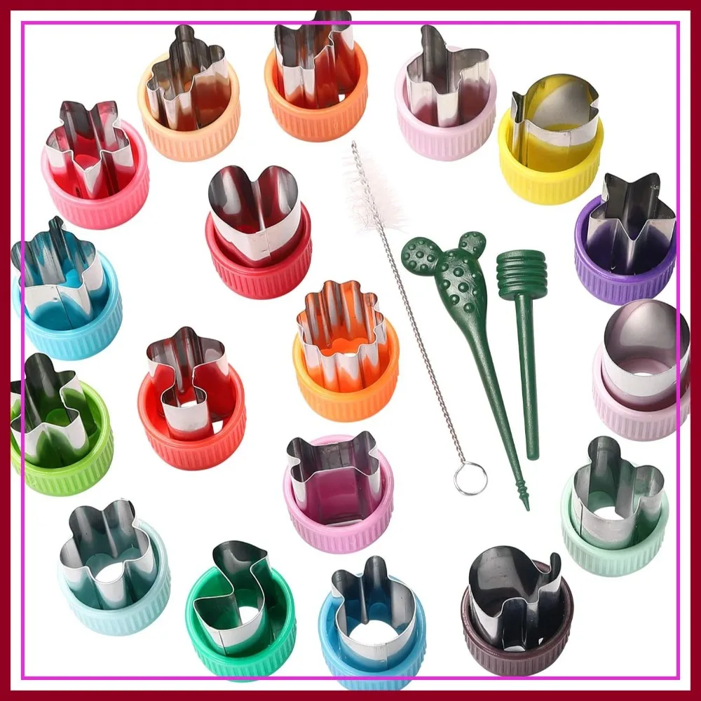 

18 Pcs Mini Cookie Cutters Set, Fruit Vegetable Cutter, Pastry Stamps, Sandwich Mold