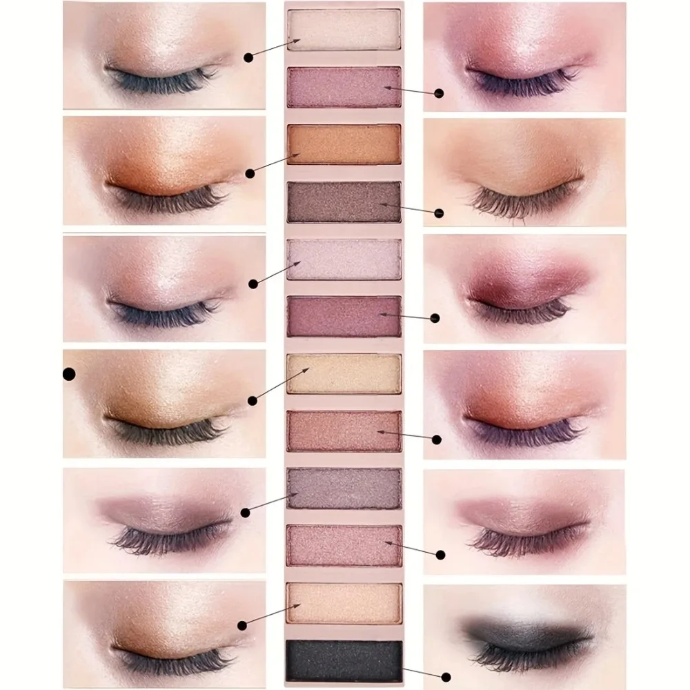 ヌードアイシャドウパレット マットパール光沢 長持ち 汚れないアースカラー メイクアップアイシャドウ パール光沢アイシャドウ 12色