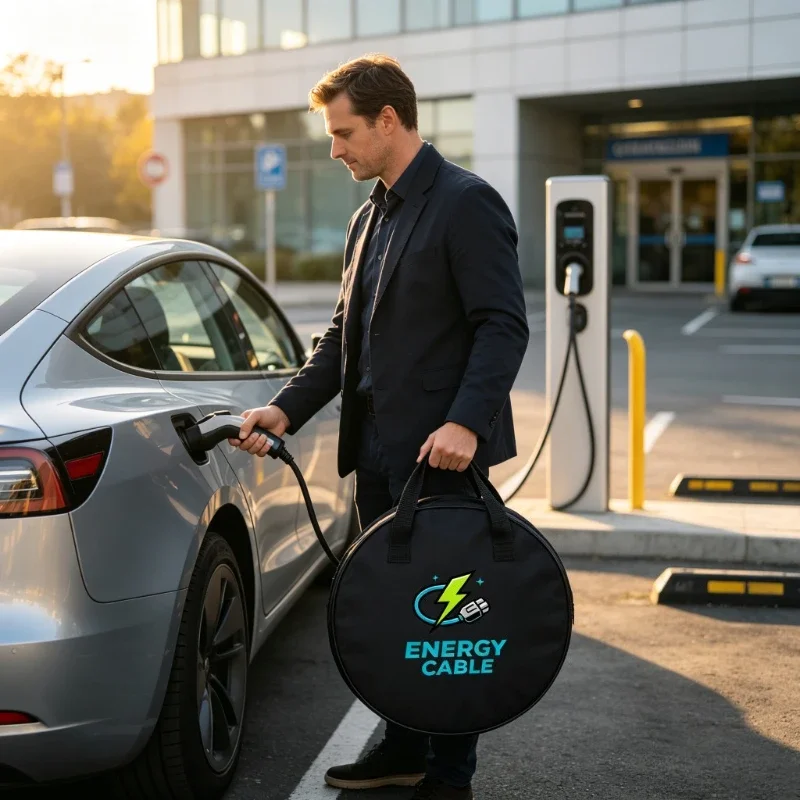 Portable EV Charging Cable Storage Tote Bag Heavy‑Duty Organizer for Charging Gun EV Accessories Tools