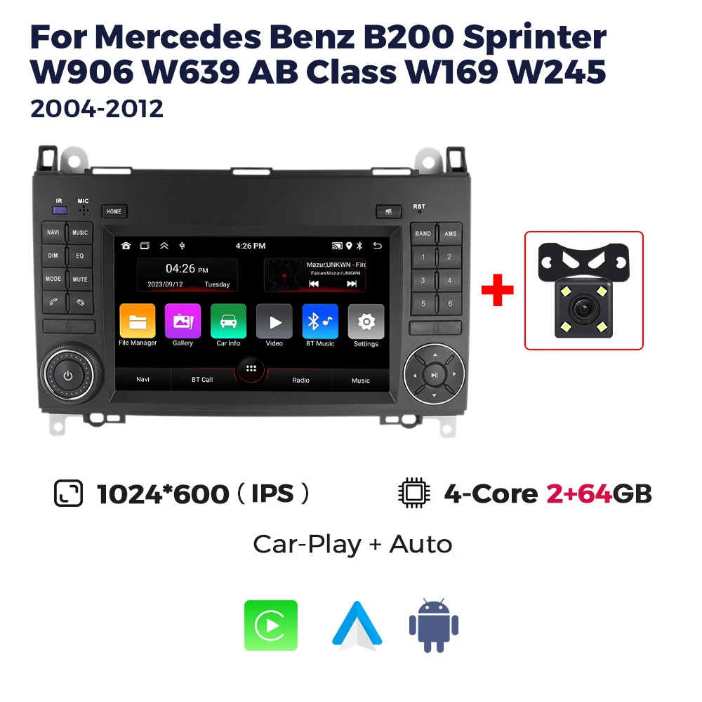 MEKEDE Android Autoradio Stereo Voor Mercedes Benz Sprinter B200 Vito W639 Viano B Klasse W169 W245 W209 Multimedia Speler Carplay
