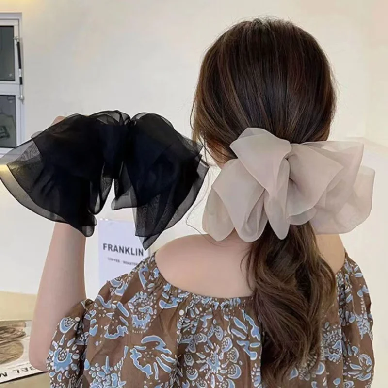 

Super Large Bowknot Barrettes for Woman Comfortable Chiffon Bowknot Hair Clips Fashion Headwear Woman Hair Accessories