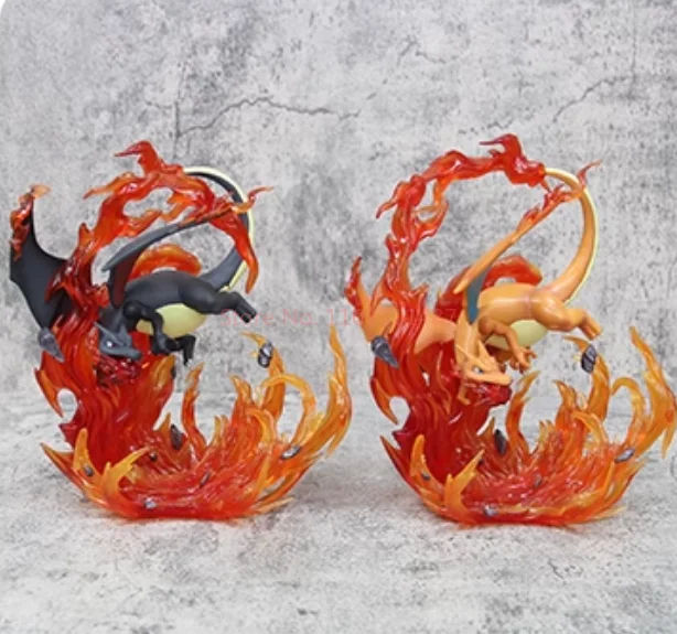 Anime Pokemon Charizard Figurki 21cm Czarny Charizard Action Statue Collect Desktop Decoration Collection Toy Christmas Gifts