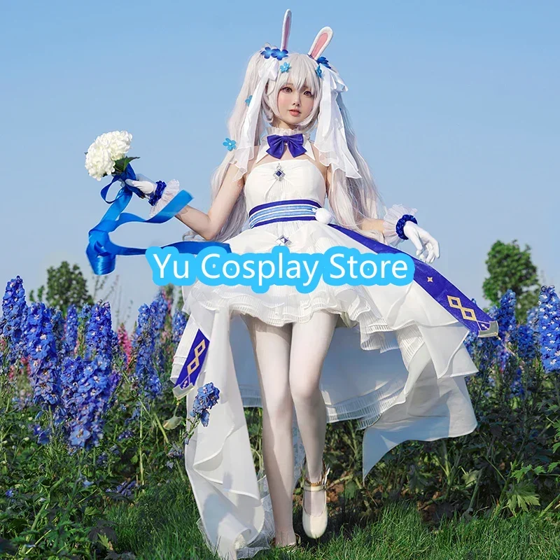 Game Azur Lane USS Laffey Wedding Dress Women Fancy Outfits White Formal Dress Halloween Carnival Cosplay Costume