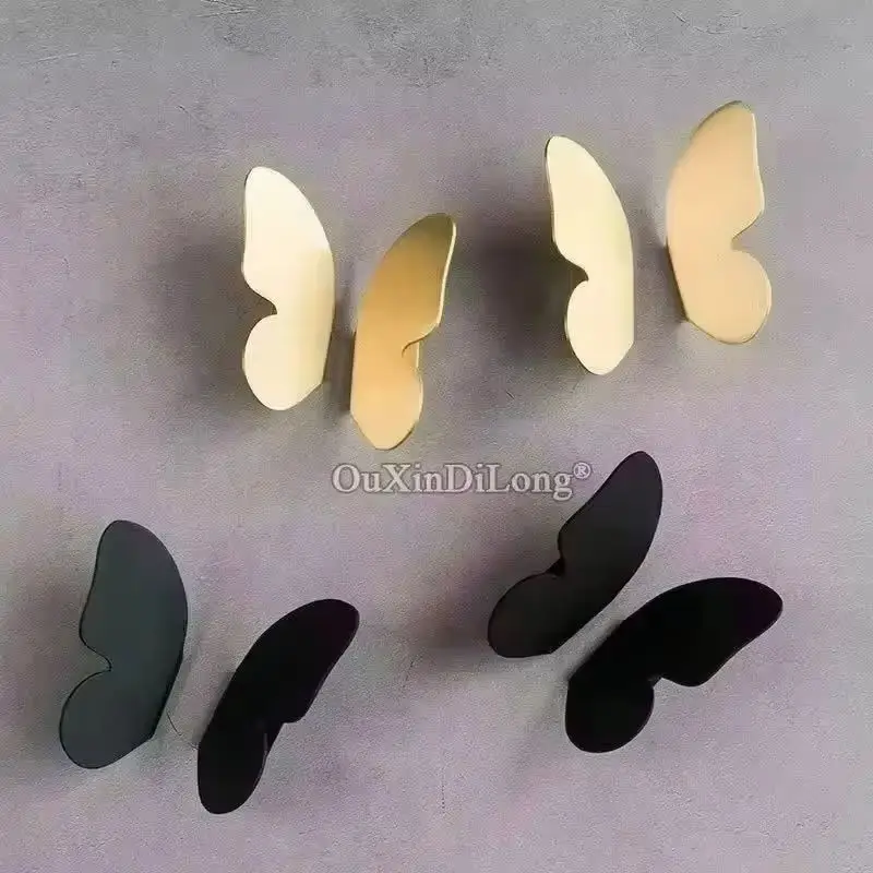 4Pairs Pure Brass Butterfly Furniture Pulls Handles Drawer Pulls Cupboard Wardrobe Closet Dresser TV Cabinet Door Pulls Knobs