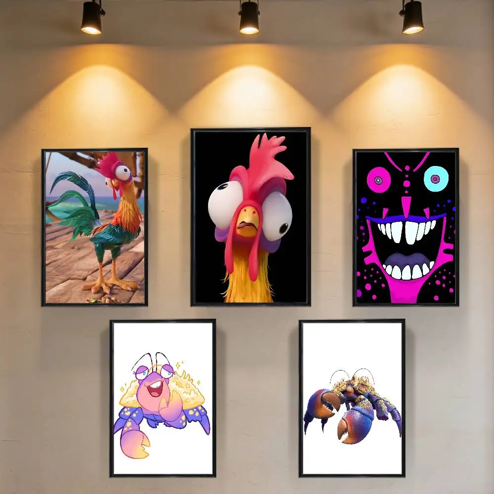

logy Heihei Crab Tamatoa Moana Poster HD Art Wall Waterproof Home Living Room Bedroom Bar Aesthetic Decoration