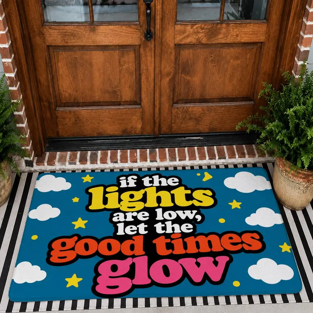 No Knocking Please Floor Mat Soft Flannel Rug Non Slip Washable Quick Dry Door Mat for Bathroom Kitchen Bedroom Home