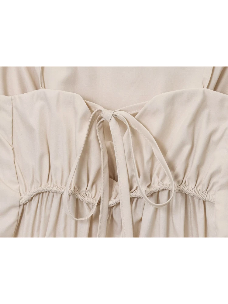 Ele ort Damska Bluzka Jednolita Kolorystyka Wyszczuplająca Talia Plisowana Kamizelka na Ramiączkach Jesień Nowość 2025 dla Młodych Dziewcząt