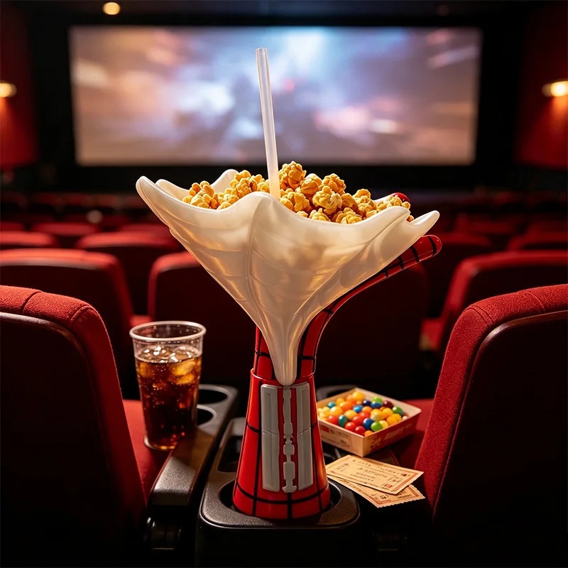 Spider Hand Popcorn Bucket Creative 3D Plastic Snack Storage Container Multifunctional Cinema Treat Holder & Desktop Decor