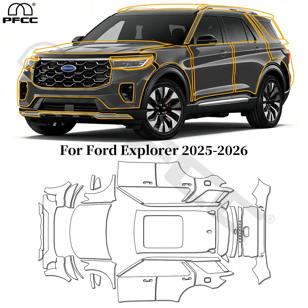 

For Ford Explorer 2025 2026 Precut Paint Protection Film Anti-scratch Car TPU Clear Bra PPF Resistant Repairable Invisible Cover