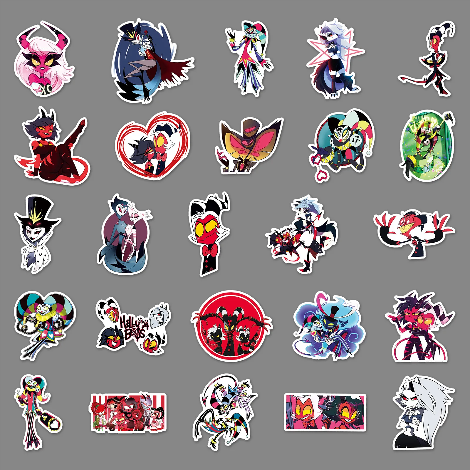 50pcs Helluva Boss Cartoon Stickers Mobile Phone Waterproof Notebook Waterproof Decorative Stickers Supplies