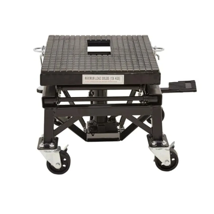 Sollevatore a forbice per bici da cross in acciaio Black Widow con rotelle per un facile sollevamento e spostamento di veicoli - Funzionamento idraulico con capacità di 300 libbre