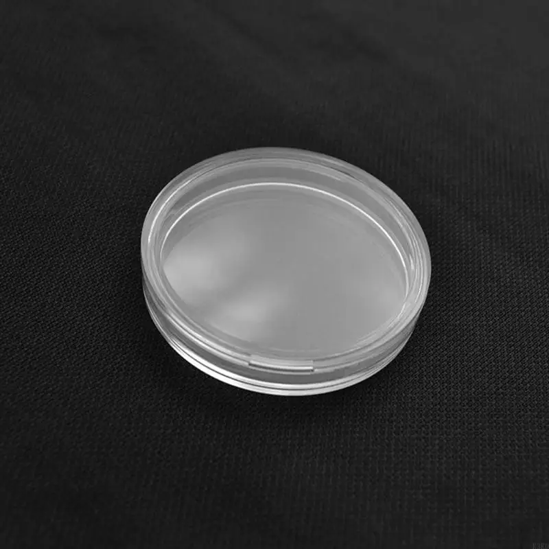 K3KD 100pcs 25mm Kapsul Koin Koin Transparan Kotak Penyimpanan Kotak Tampilan Round