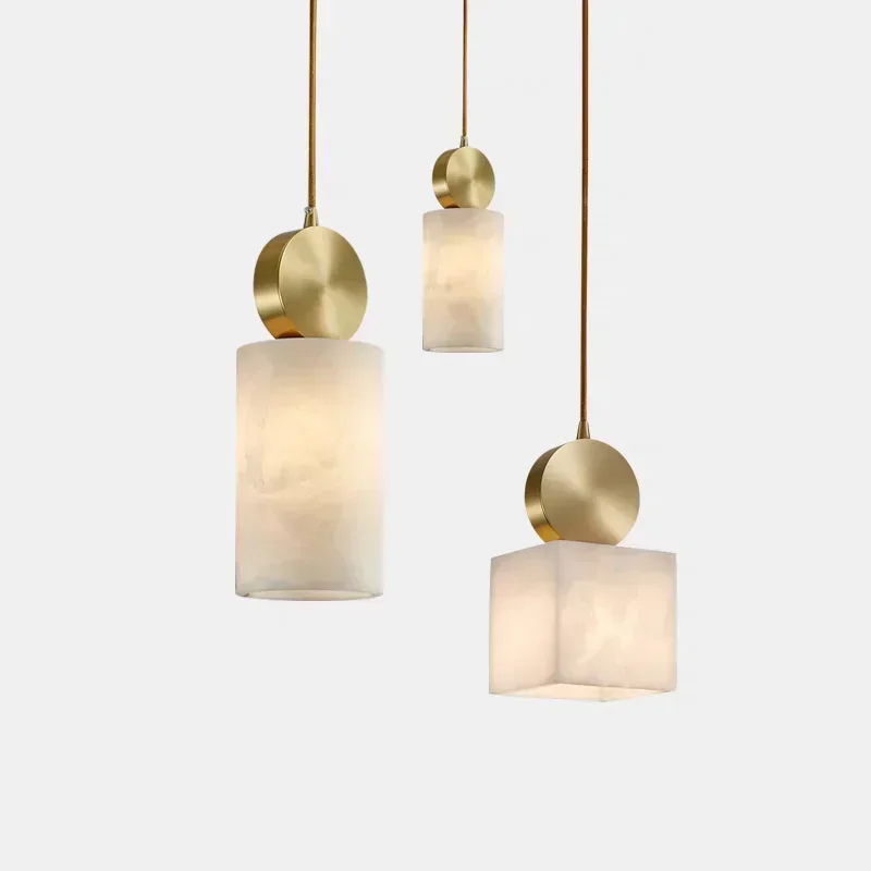 

Decoration Home Salon Lightings Pendant Lamp Gold Copper Marble Led Lights Nordic Bedroom Living Room Dining Hanging Chandelier