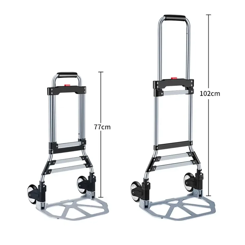 Lupai Portable Folding Hand Truck-80KG Heavy Duty Dolly Cart Two-Wheeled Aluminum/PVC Wheels Industrial Tools OEM Shopping