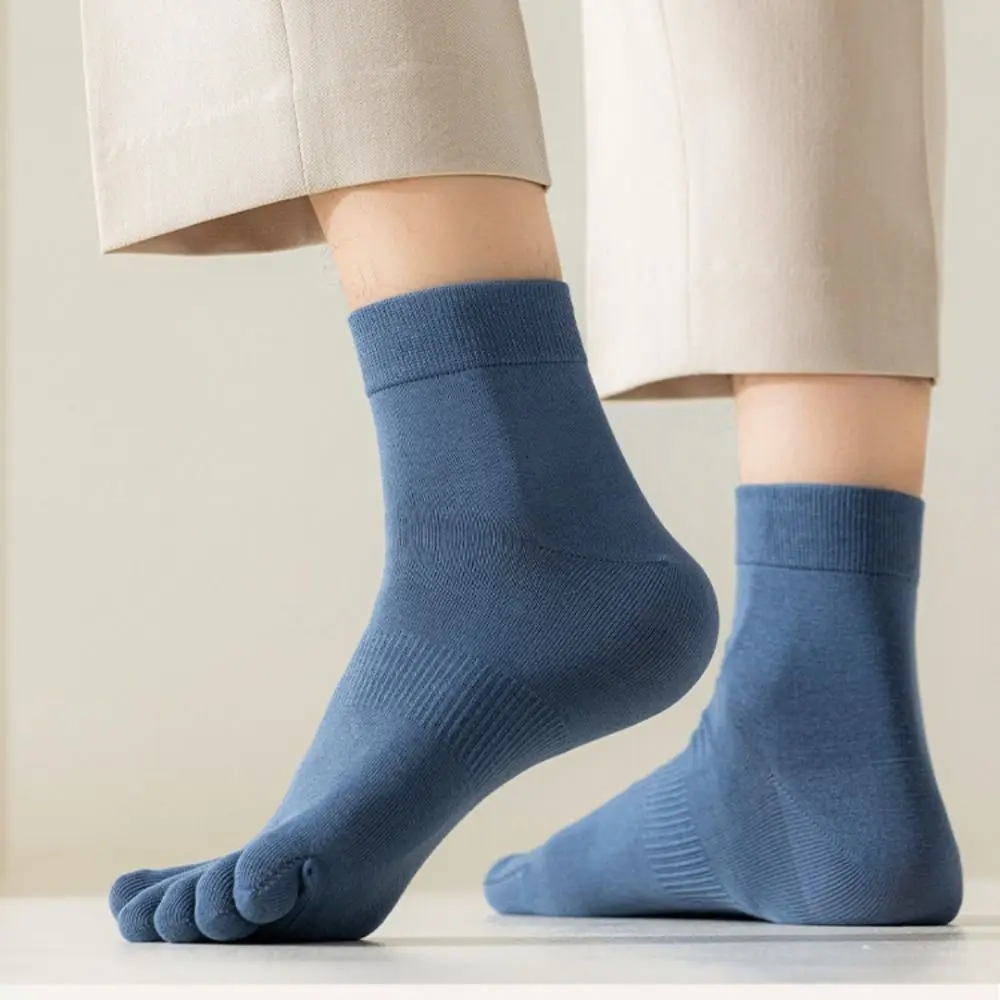 

Cotton Men's Five Finger Socks Middle Tube Ankle Hosiery Male Mesh Five Toes Socks Breathable Sports Five Toe Socks Men