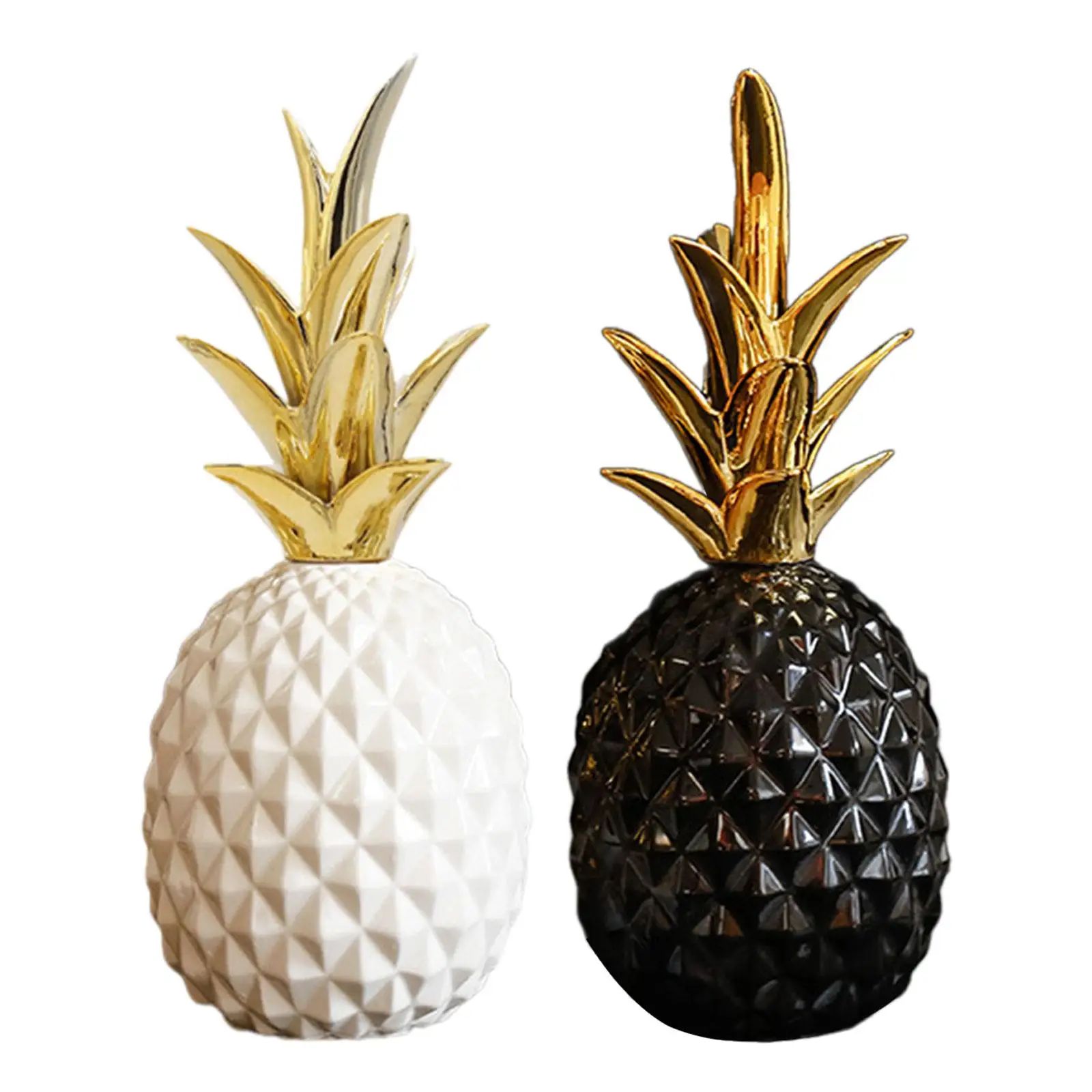 

Pineapple Decorative Collectible Ceramic Adornment Modern Fake Pineapple Figurine for Tabletop Kitchen Entrance Showcase Piano