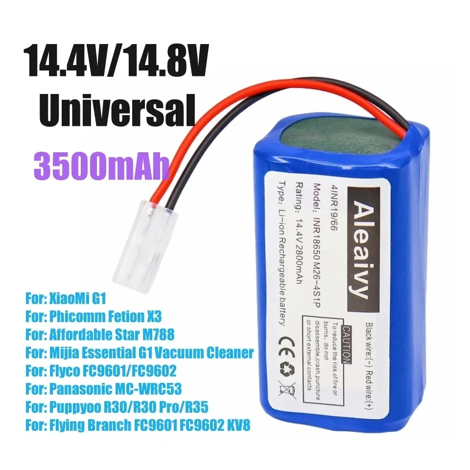 14.4V 3500mAh H18650CH-4S1P For XIOMI MIJIA Mi Robot Vacuum-Mop Essential G1 MJSTG1, SKV4136GL Replacement Battery