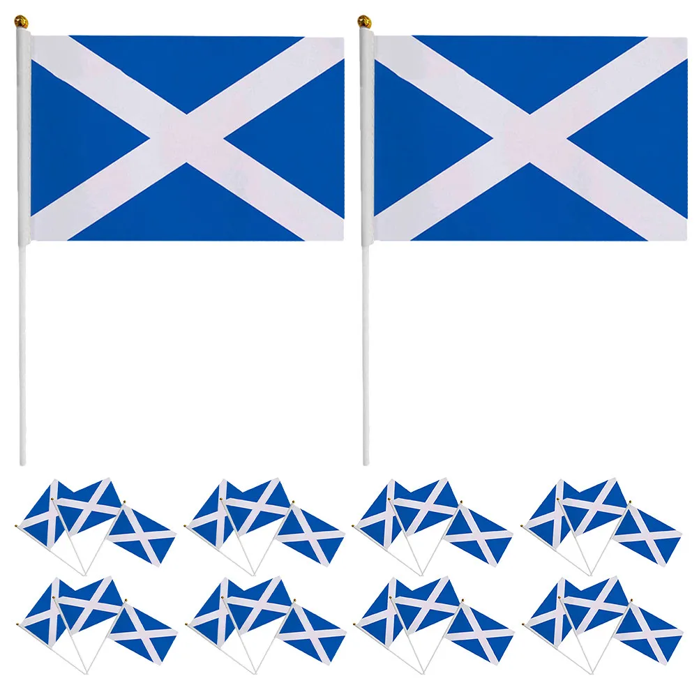 40Pcs Scottish Handheld Flags Mini Stick Scotland Flags Easy to Carry Sports Festival Party Decoration Mini Hand Wave Flag