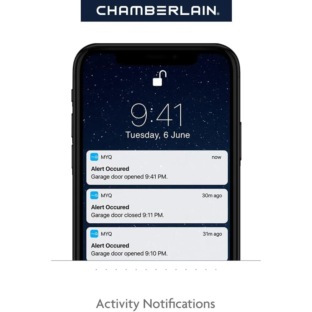 Системы открывания гаражных ворот-B4613T MYQ Smart, сверхтихий ременный привод, резервная батарея, двигатель 3/4 л.с. — количество 1