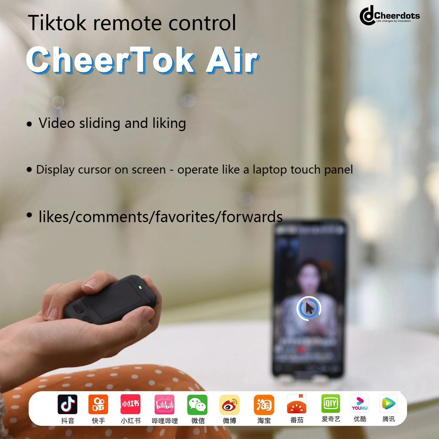 

Wireless Bluetooth Air Mouse With Touchpad Kindle Page Turner Customize Gestures Remote Control Finger Mice For Tablet Smart TV