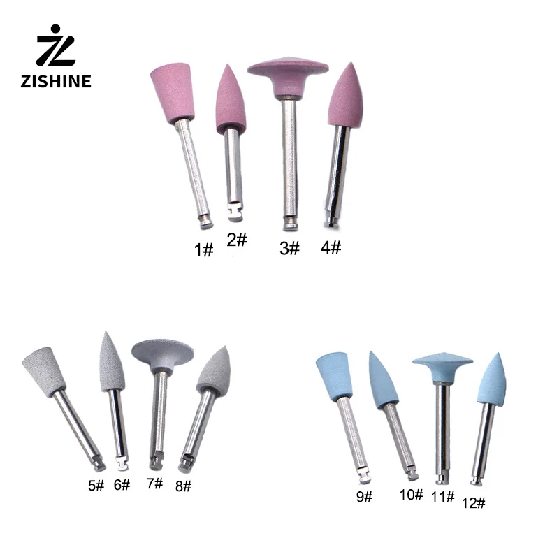 

10 шт., стоматологическая силиконовая полировальная резиновая шлифовальная головка, полировщик зубов, низкоскоростная угловая полировальная шлифовальная головка