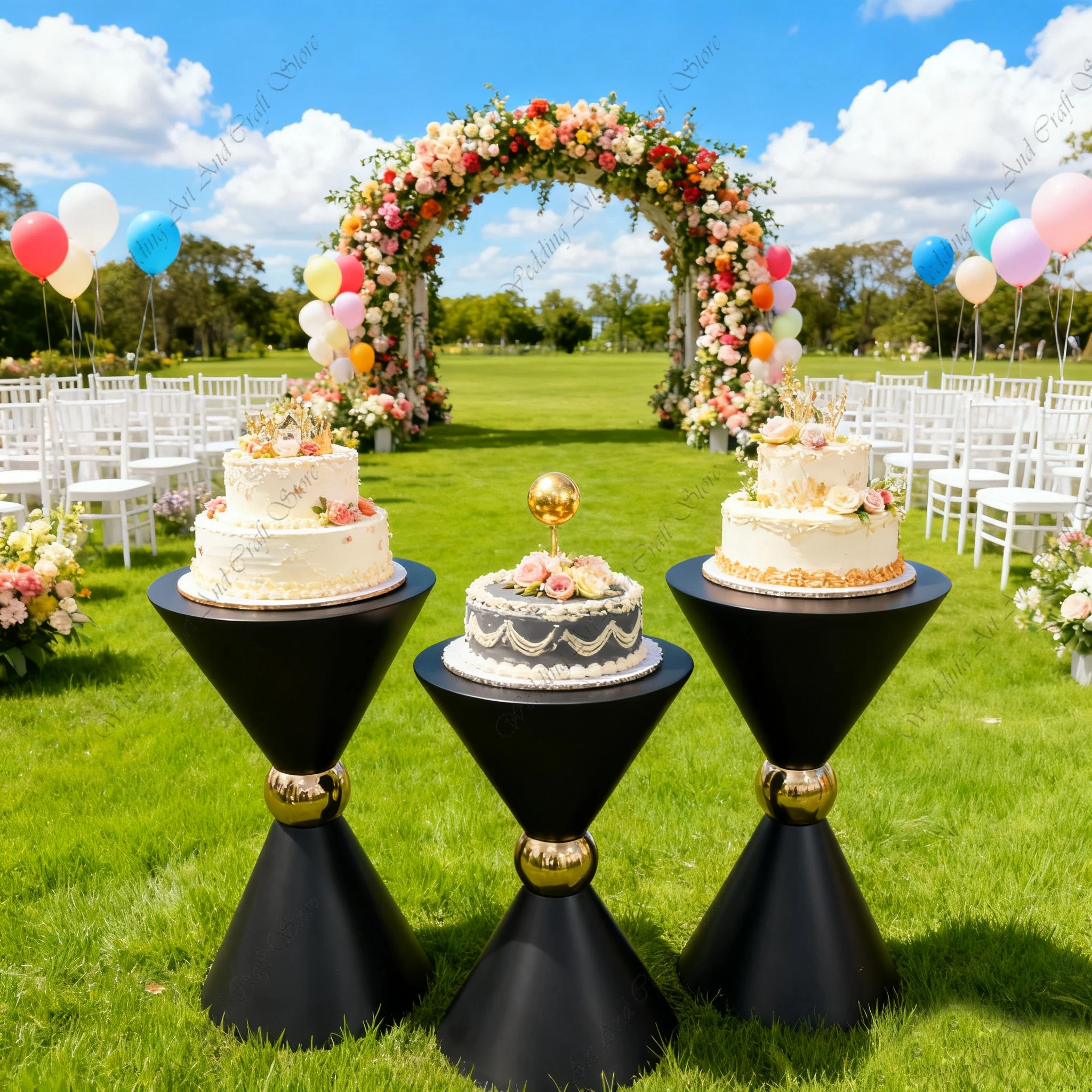 3pcs 70-100cm f30 Modern Wedding Event Decoration Metal White Cake Dessert Table Stand Plinths Pedestal Display Set ivy490
