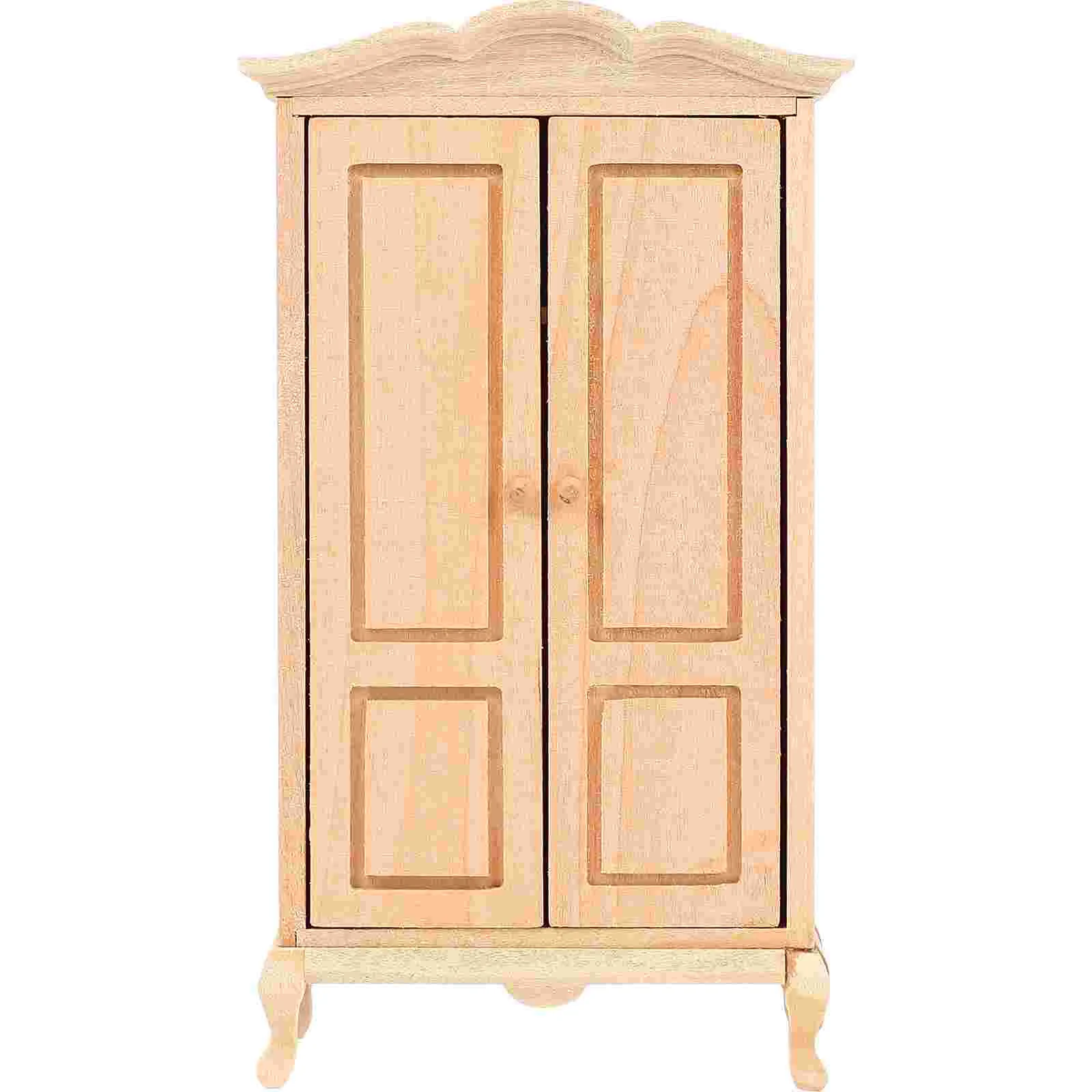 

Wardrobe Model Toy House Furniture 1: 12 Scale Accessories Cabinet Wooden for Miniature