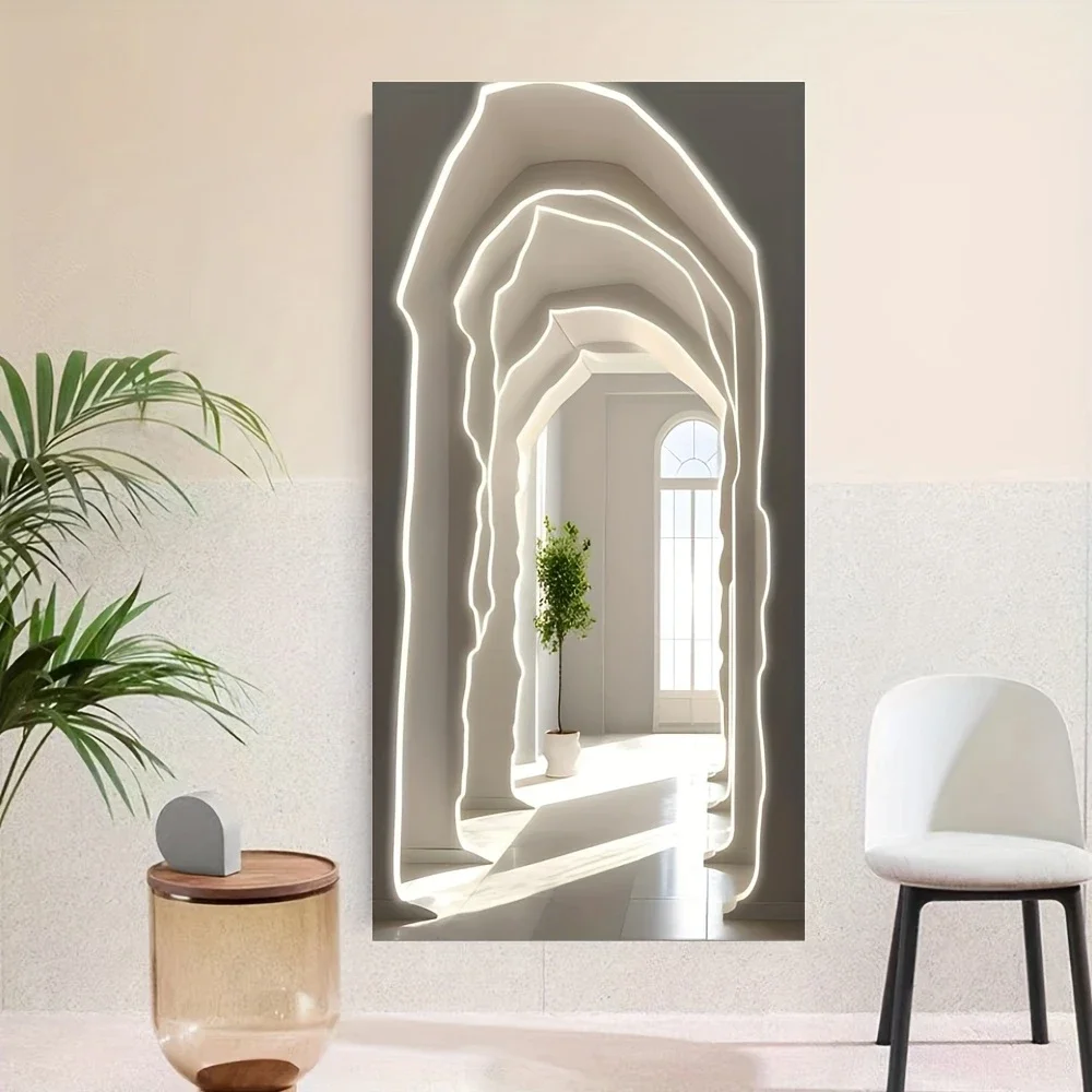 Modern Abstract Expanded Space Print Art Wall Decor For Living Room And Bedroom, Home Decor With Soft Grey Tones, No Frame