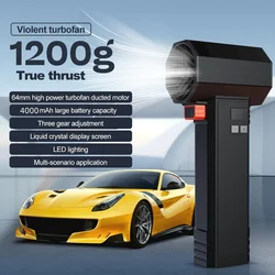 Turbo Jet Fan XL Violent Turbofan Handheld Turbo Fan Powerful Air Blower With LED Lighting Jetdry 64mm Brushless Motor Duct  Fan