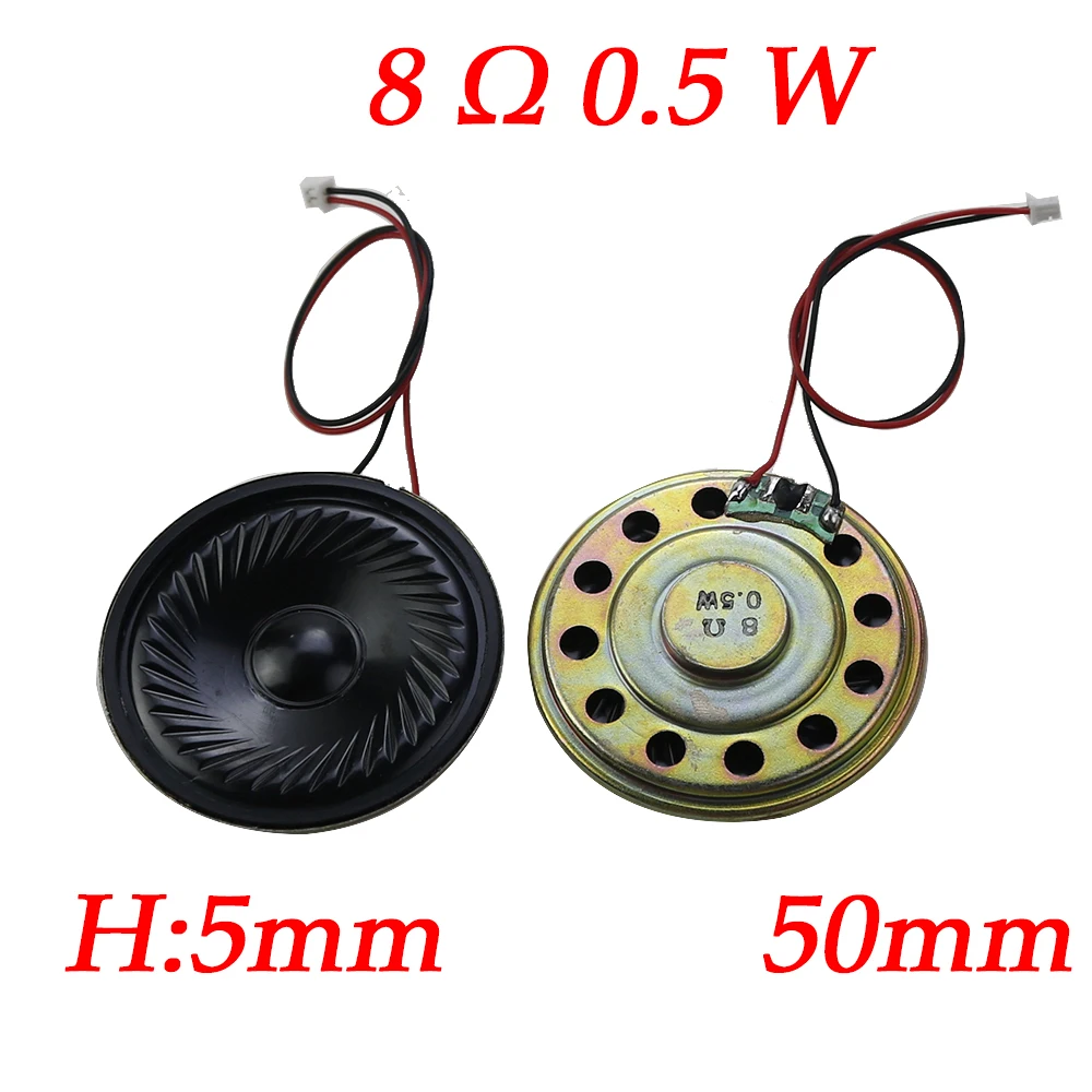 2-teiliger ultra dünner Lautsprecher 8 Ohm 2 Watt 2 W 8R Durchmesser 20mm 23mm, 28mm 36mm 40mm mit mx Kabel 1,25 Anschluss, Kabellänge 15cm