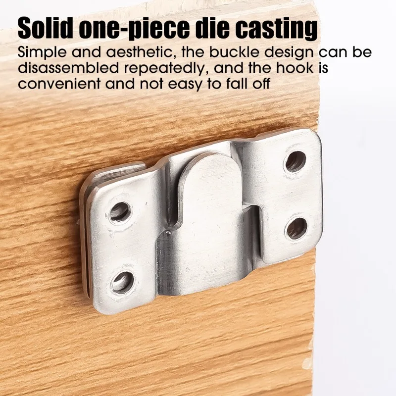 2/40pcs Picture Frame Hooks Stainless Steel Wall Hanger Flush Mount Hanging Buckle Furniture Interlock Bracket Joint Connector