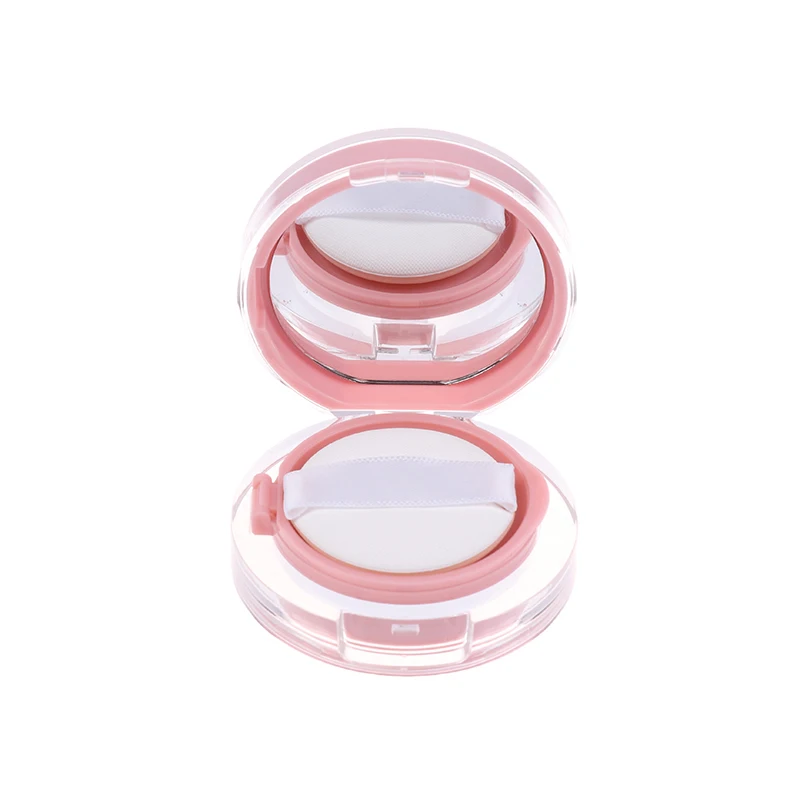 1pc rosa mini almofada de ar fundação diy caixa vazia puff com espelho para bb creme recipiente cosmético caso maquiagem cuidados com a pele