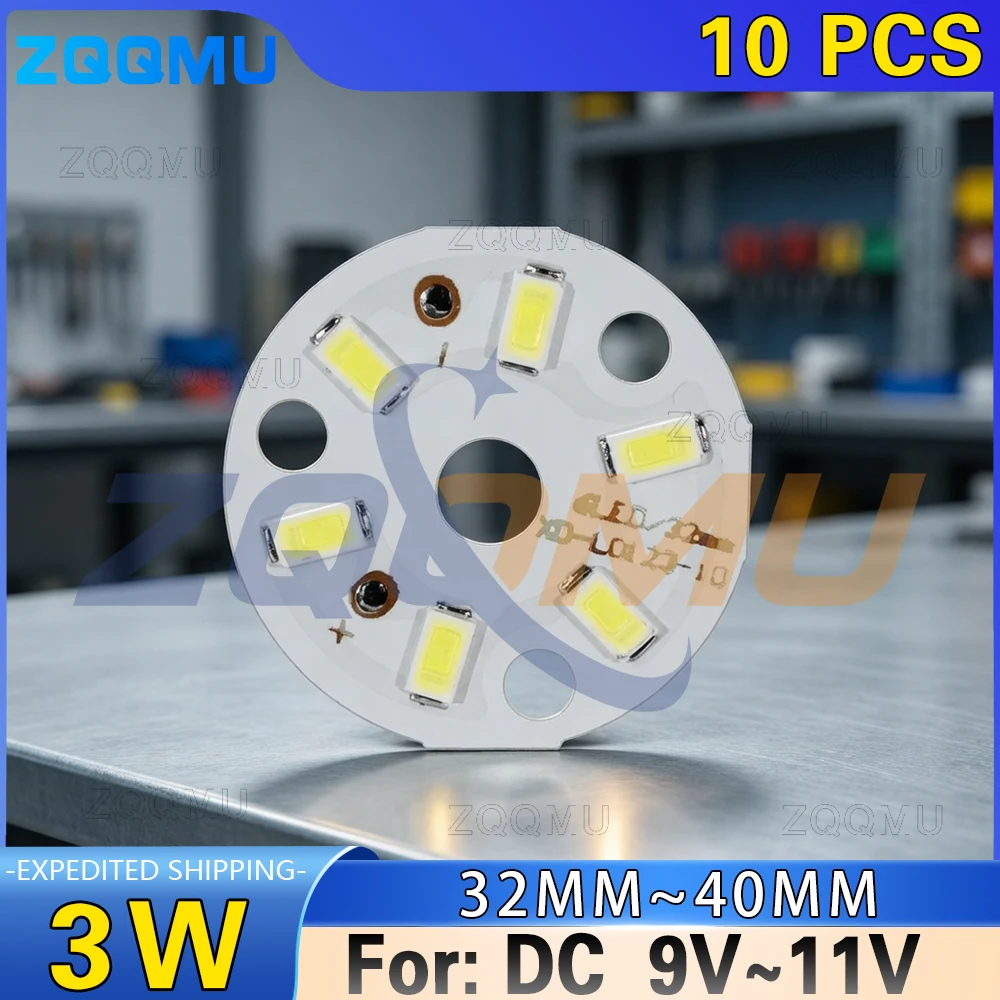 10Pcs 3W 32MM Round LED Light Board 40MM Bulb 5730 SMD 2835 Warm White Neutral Light Lamp Bead For DIY Tile Modified Bulb