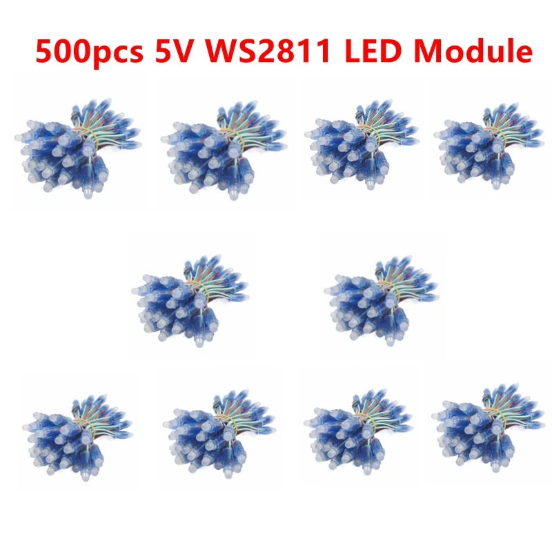 1000/500pcs 12mm WS2811 5V iC pełny kolor piksela moduł lampy LED wodoodporny kolor RGB cyfrowy oświetlenie pikselowe LED lub zestaw