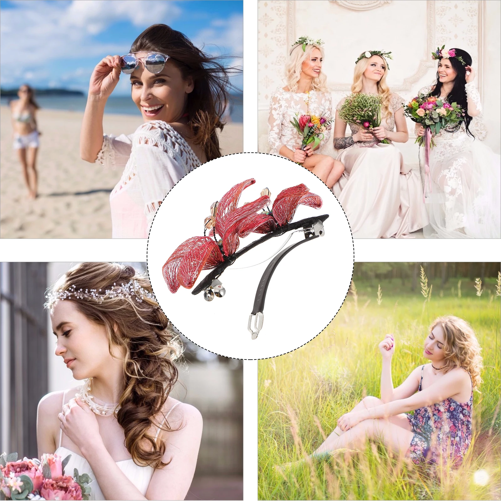 مشبك شعر على شكل فراشات كريستالية لامعة، سلك نحاسي، مشابك شعر زنبركية من الزركون للاستخدام في الزفاف للنساء