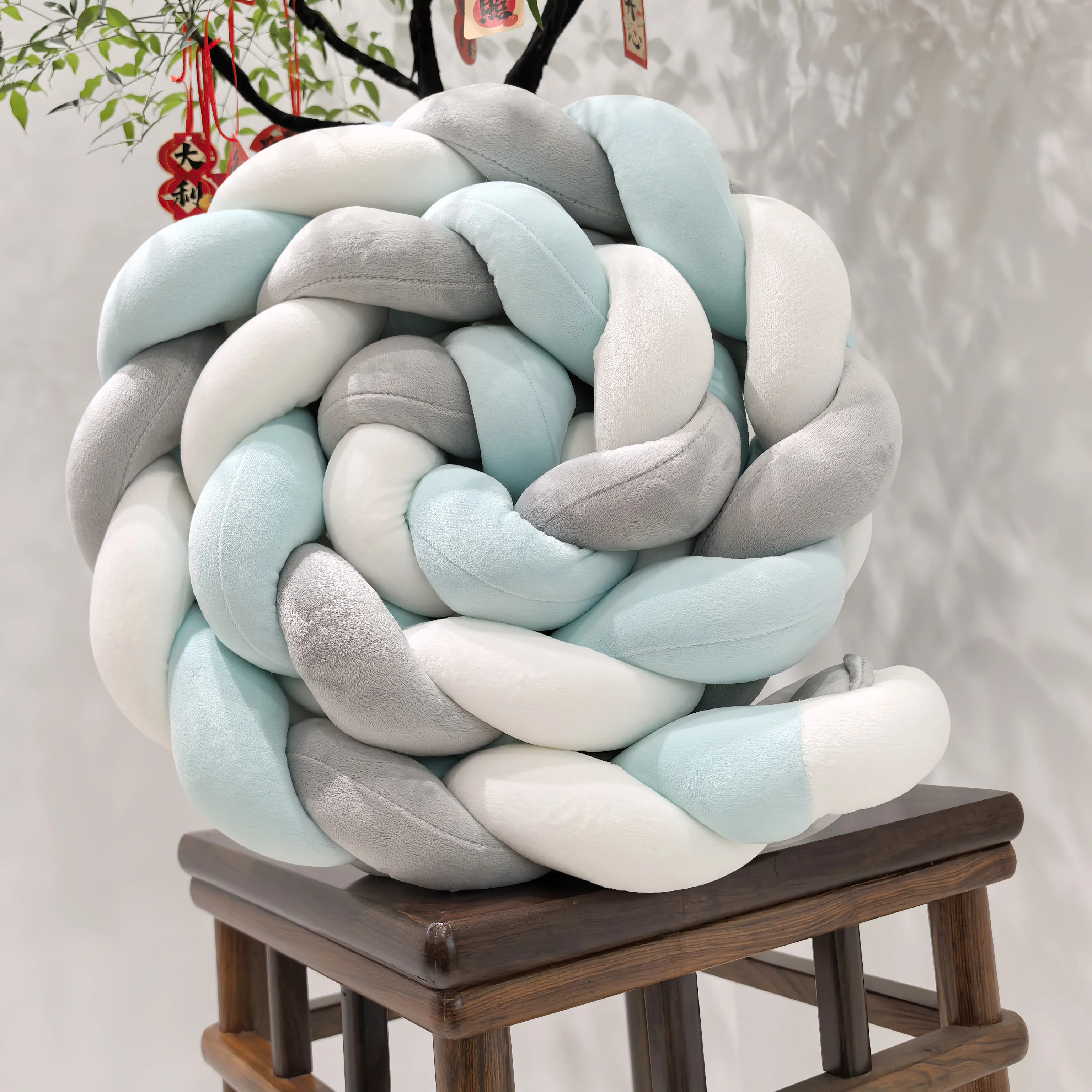 1M/2M/3M Nodo Treccia Paraurti Infantile Culla Protezione per lettino Peluche Cuscino Cuscino Culla Anti-collisione Decorazione della stanza Paraurti per lettino