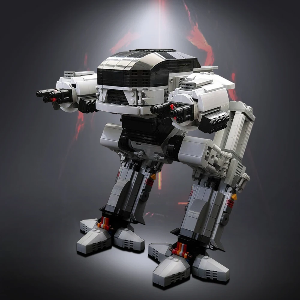 MOC UCS Scale ED-209 Robot Model Robot Mechanical War Police Building Blocks Juguetes For Kids Toys Birthday Gifts