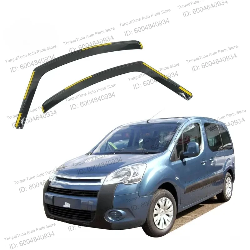 Direct Fit Window Visor Wind Deflector For PEUGEOT Partner 2008-2018 Citroen Berlingo Injection PC+STAINLESS STEEL Rain