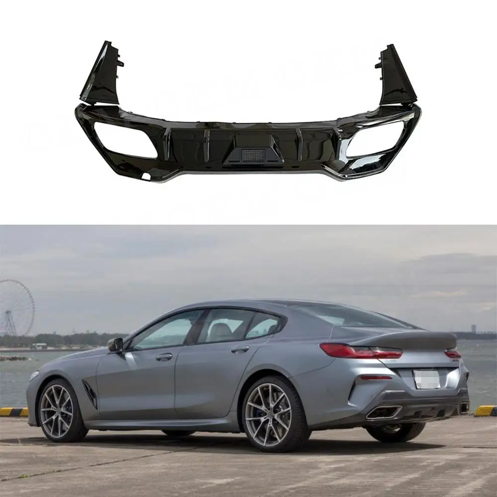 

for BMW 8 Series G16 M Sport 4 Door 2021+ Rear Bumper Diffuser Lip OO-OO Rear Splitters Lip Flaps With LED Light