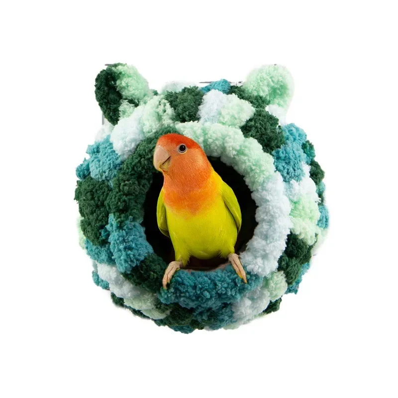 Bird Nest House Sleeping Bed Hanging Snuggle Shed Hut Thick Winter Warm Parrot Nest For Macaws Cockatiel Bird Cages Nests